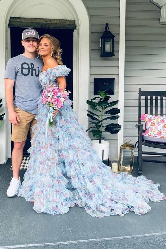 Fashionable Off-The-Shoulder A-Line Long Party Dresses with Slit