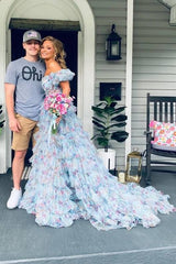 Fashionable Off-The-Shoulder A-Line Long Party Dresses with Slit