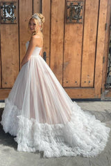 Strapless Long A-Line Tulle Formal Party Dresses