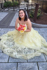 Daffodil Spaghetti Straps A-Line Tulle Party Dresses