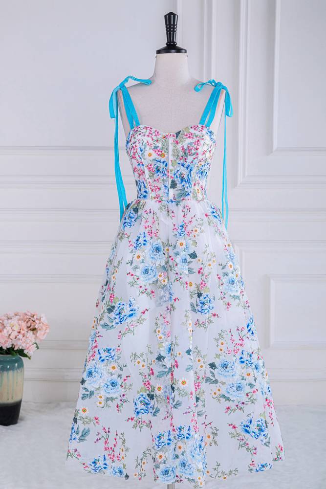 Chic Sweetheart A-Line Tulle Floral Prom Dresses