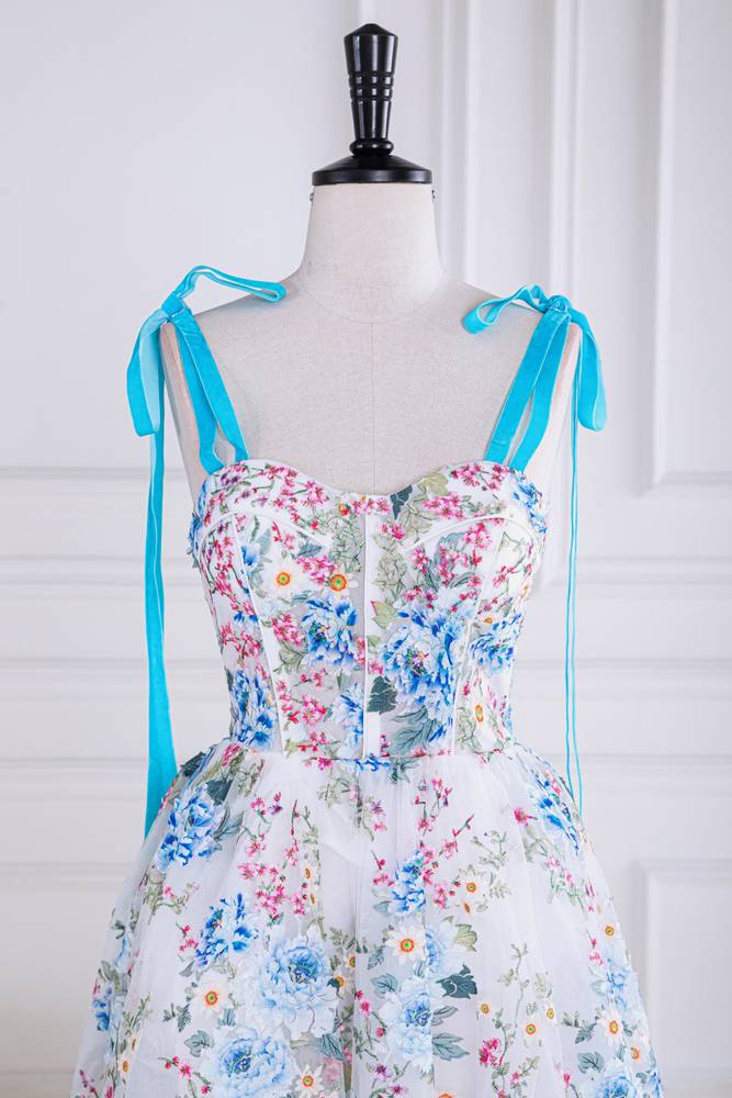 Chic Sweetheart A-Line Tulle Floral Prom Dresses