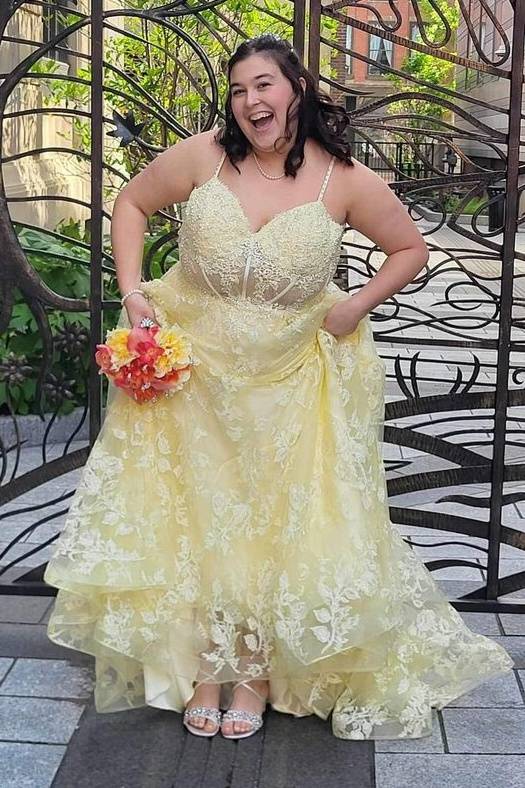 Daffodil Spaghetti Straps A-Line Tulle Party Dresses