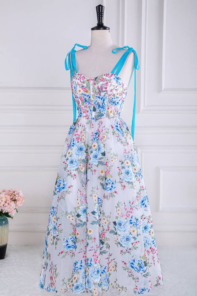 Chic Sweetheart A-Line Tulle Floral Prom Dresses