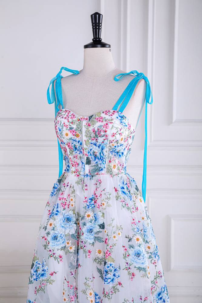 Chic Sweetheart A-Line Tulle Floral Prom Dresses