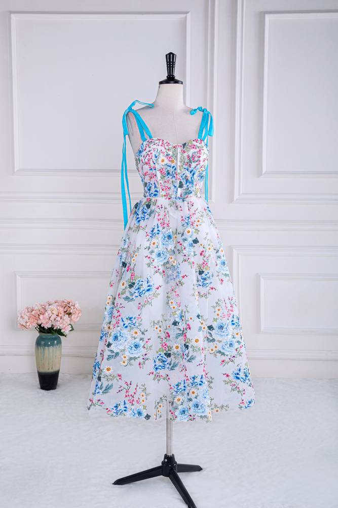 Chic Sweetheart A-Line Tulle Floral Prom Dresses