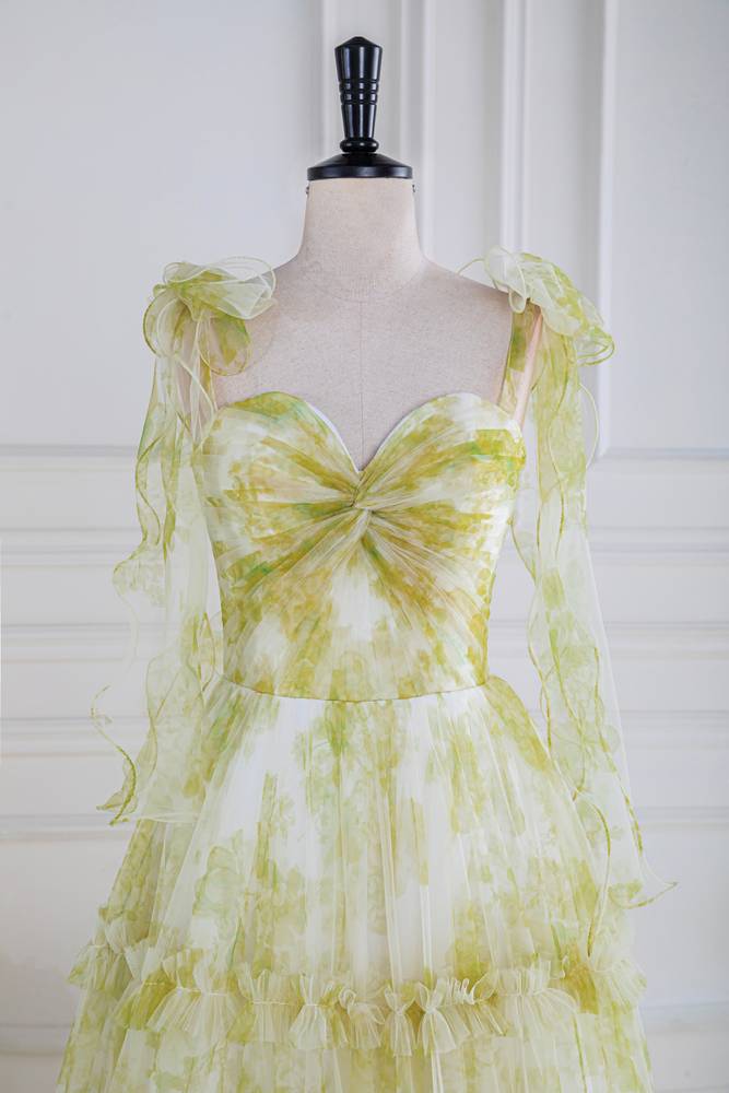 Fabulous Sweetheart Sleeveless Tulle Floral Prom Dresses