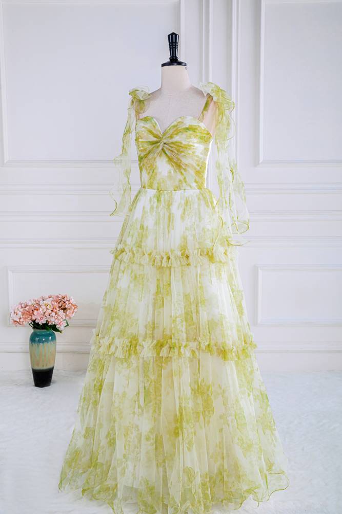 Fabulous Sweetheart Sleeveless Tulle Floral Prom Dresses
