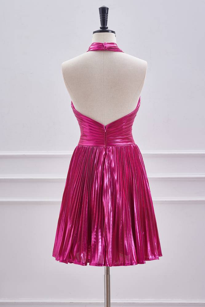 Halter Backless A-Line Short Homecoming Dresses with Ruffles