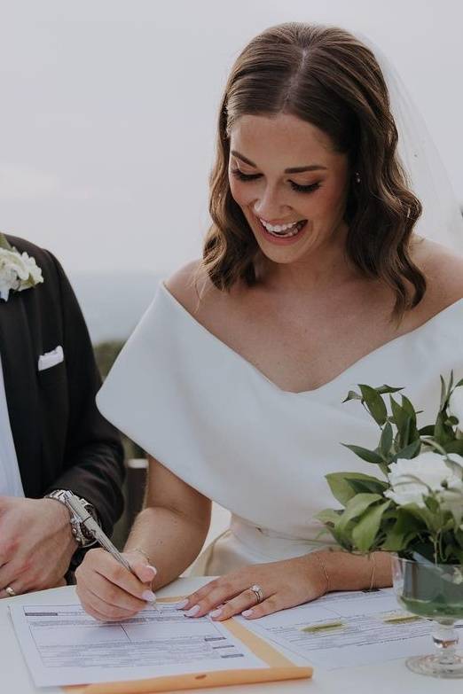 White V-Neck Off-The-Shoulder Satin Wedding Dresses