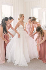 Gorgeous V-Neck A-Line Tulle Wedding Dresses