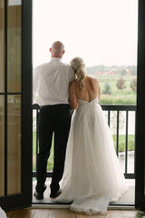 Gorgeous V-Neck A-Line Tulle Wedding Dresses