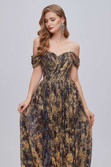 Elegant Off-The-Shoulder A-Line Formal Dresses with Slit