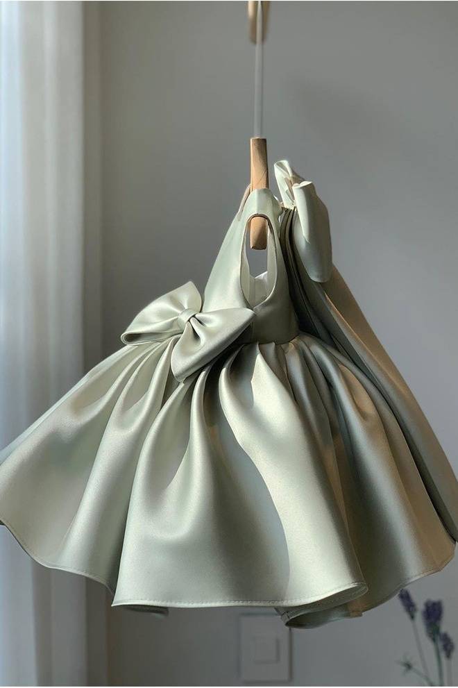 A-Line Sleeveless Satin Flower Girl Dresses