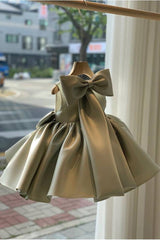 A-Line Sleeveless Satin Flower Girl Dresses
