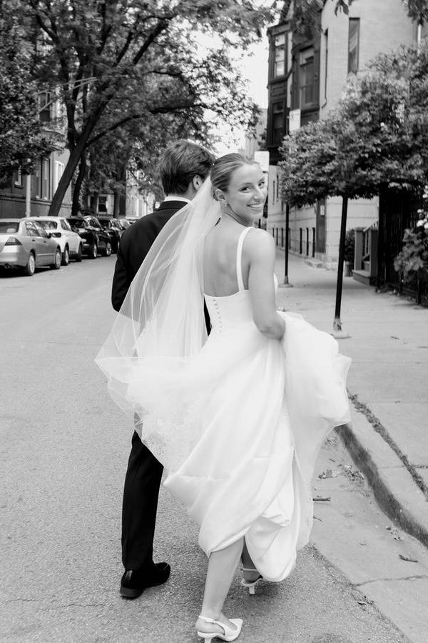White Trendy Square Neck Spaghetti Straps Mermaid Satin Wedding Dresses