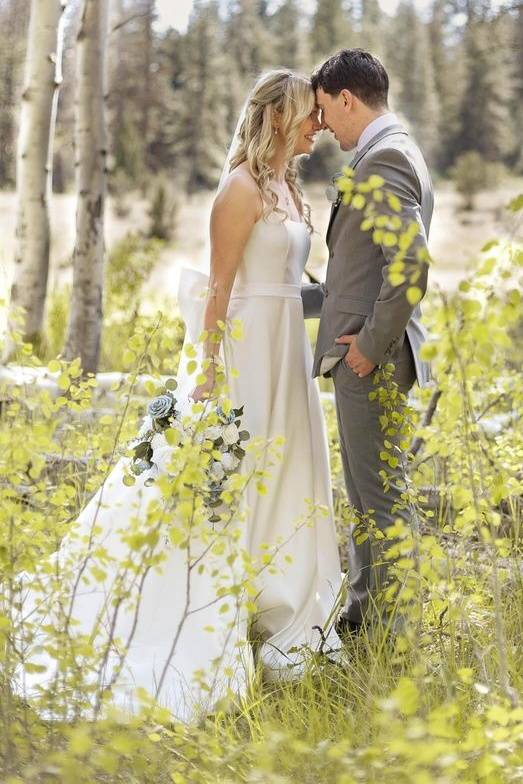 Spaghetti Straps Long A-Line Satin Wedding Dresses with Bow