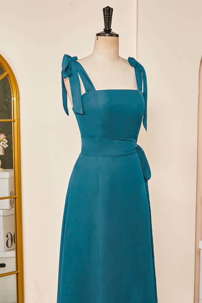 Chic Square Neck Sleeveless A-Line Chiffon Formal Dresses