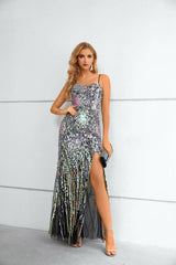 Black Sequined Sweetheart Sleeveless Mermaid Tulle Prom Dresses