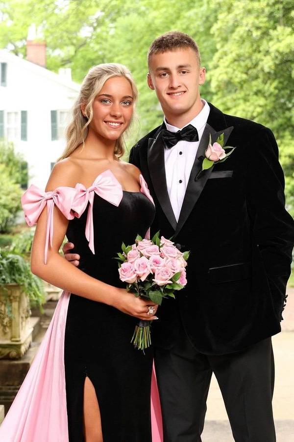 Colorful Off-The-Shoulder Mermaid Velvet Satin Prom Dresses with Bow